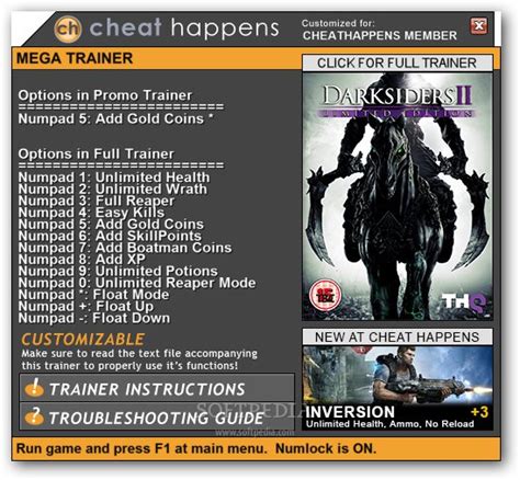 Darksiders II GAME TRAINER v1.1 +7 Trainer .